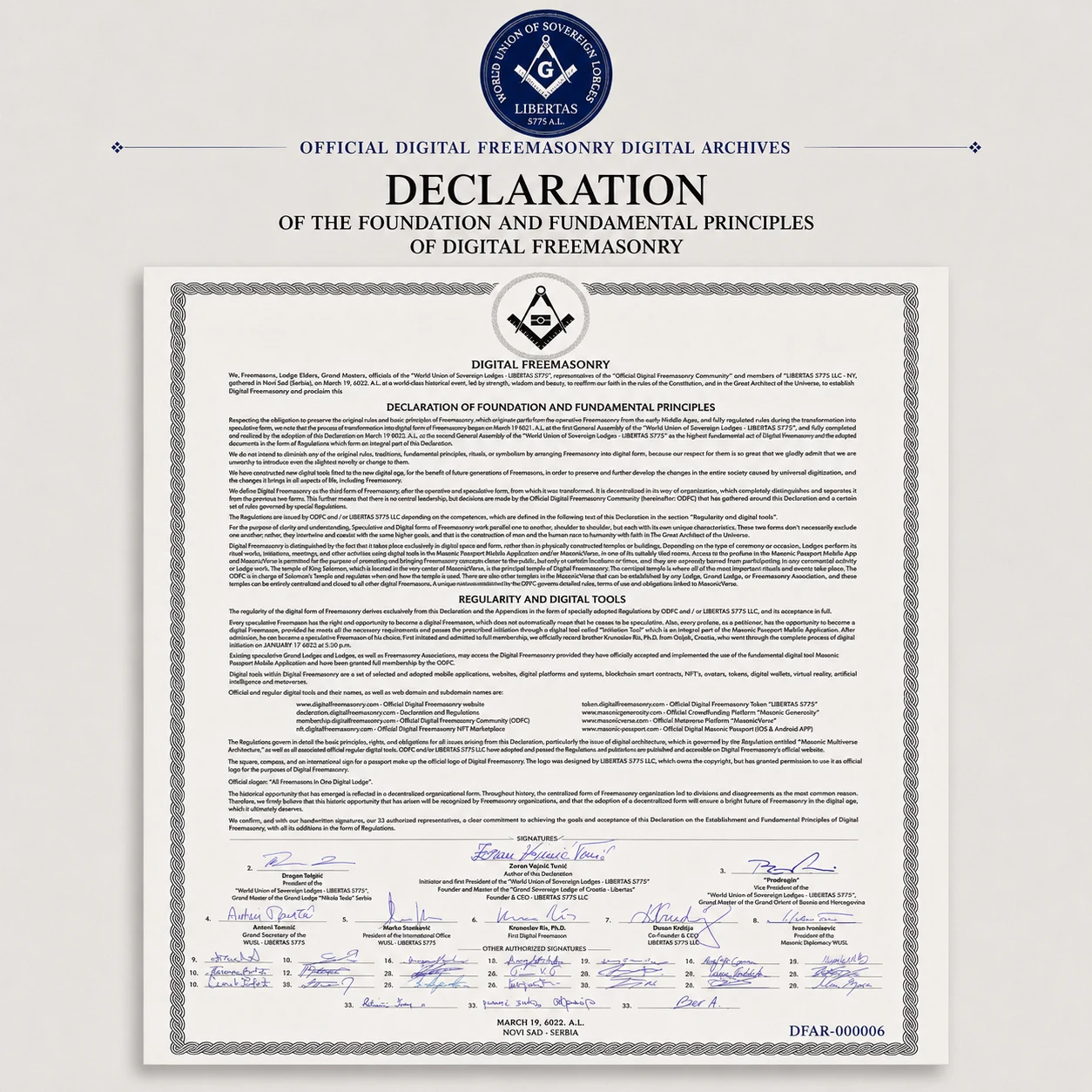 Genesis Declaration Original official NFT artwork