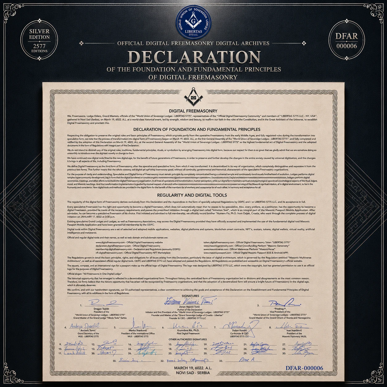 Genesis Declaration Silver official NFT artwork