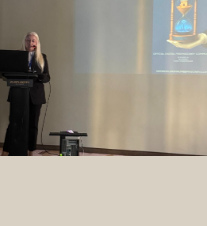 Dušanka Perić presenting the official It's Time visual at the Second Digital Freemasonry Summit