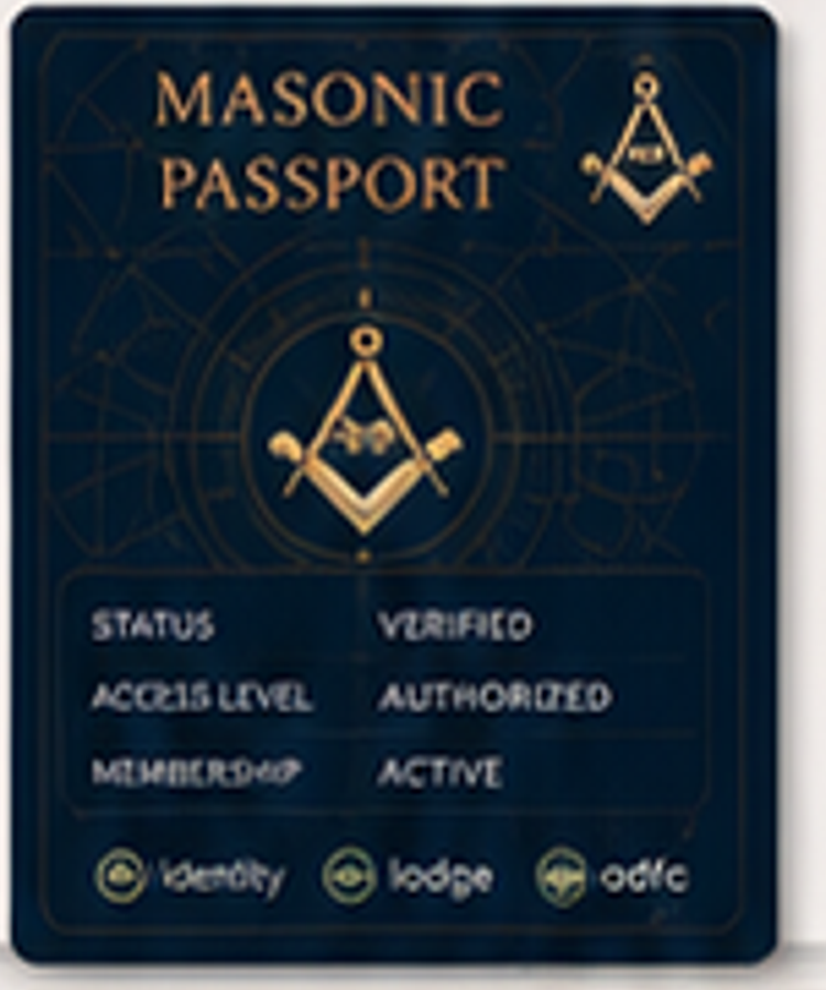 Masonic Passport card showing verified institutional status